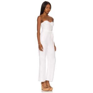 NWT Lovers & Friends Womens White Wide Leg Steph Strapless Jumpsuit XL
